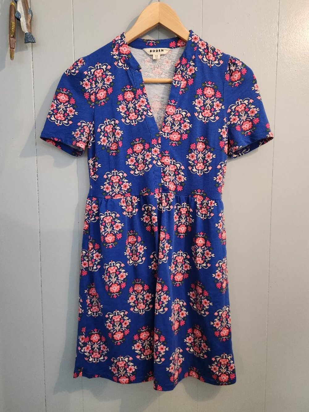 Boden Naomi jersey short sleeve dress Wildflower Stamp floral